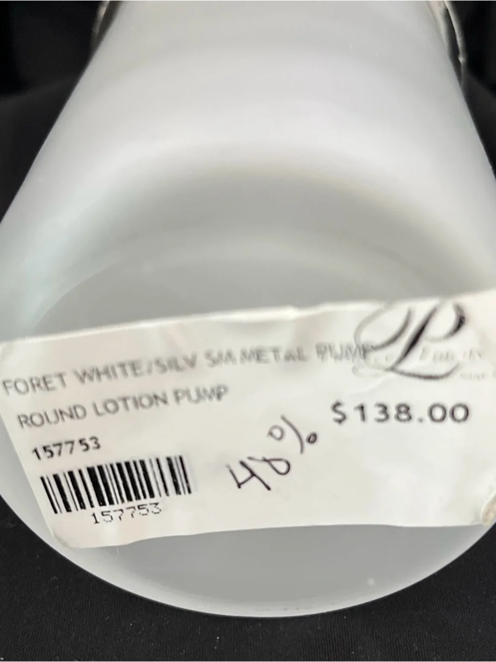 Mike & Ally Foret Essentials Soap Pump Dispenser Frosted Glass Crackle Top